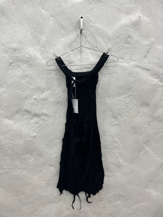 Black Scraps Neck Dress