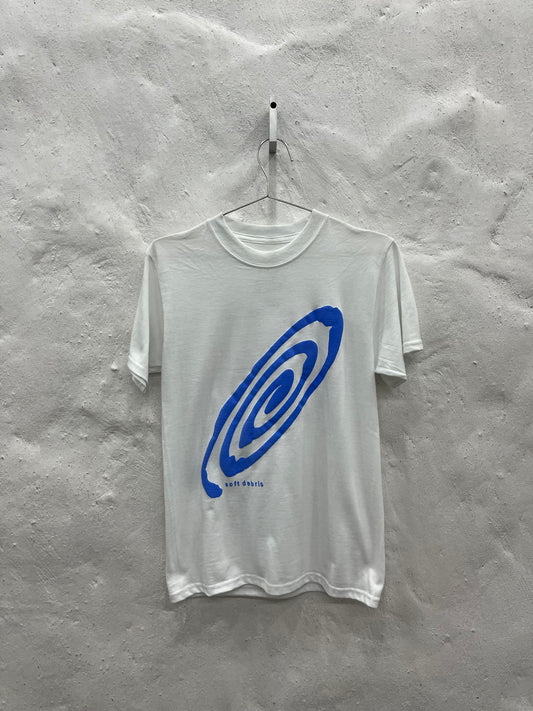 Blue Spiral White T-Shirt