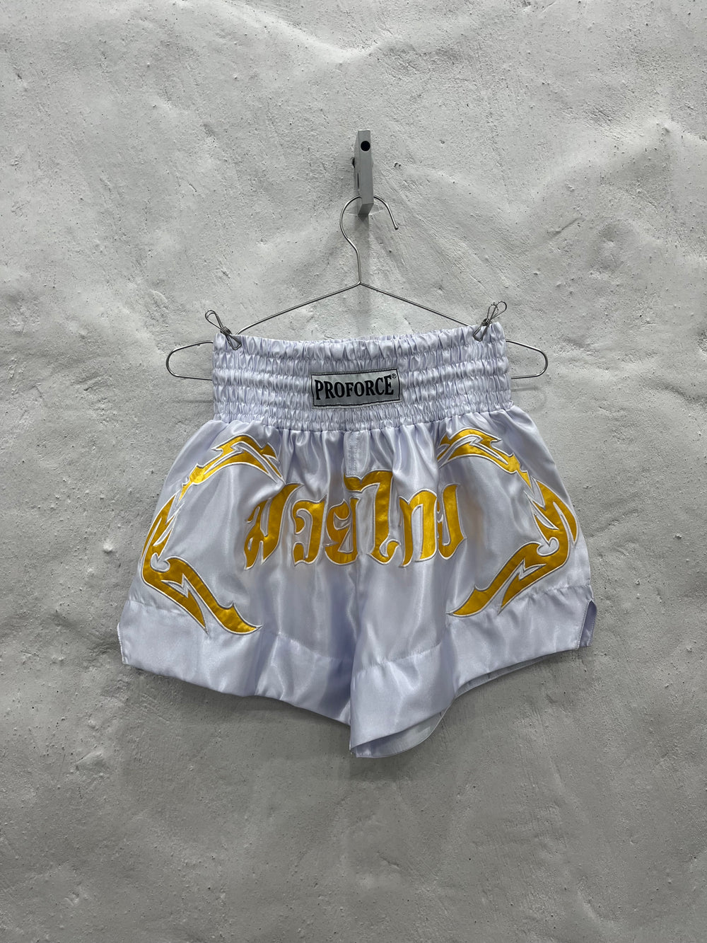 Proforce White Muay Tai Shorts