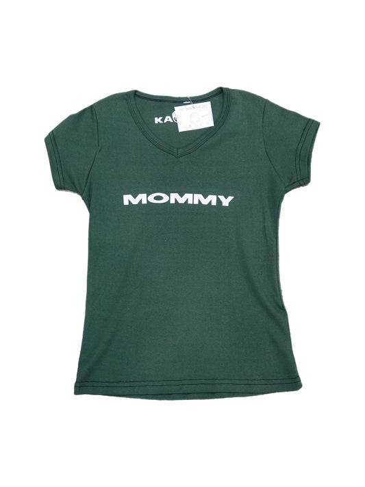Mommy V Neck Green Top