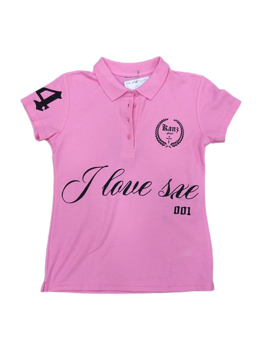 I Love Sxe Pink Polo