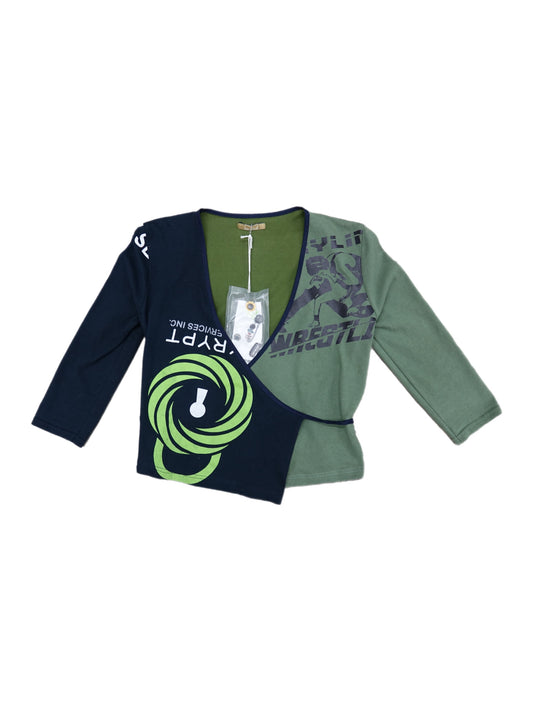 Ballet Wrap Top Green + Blue