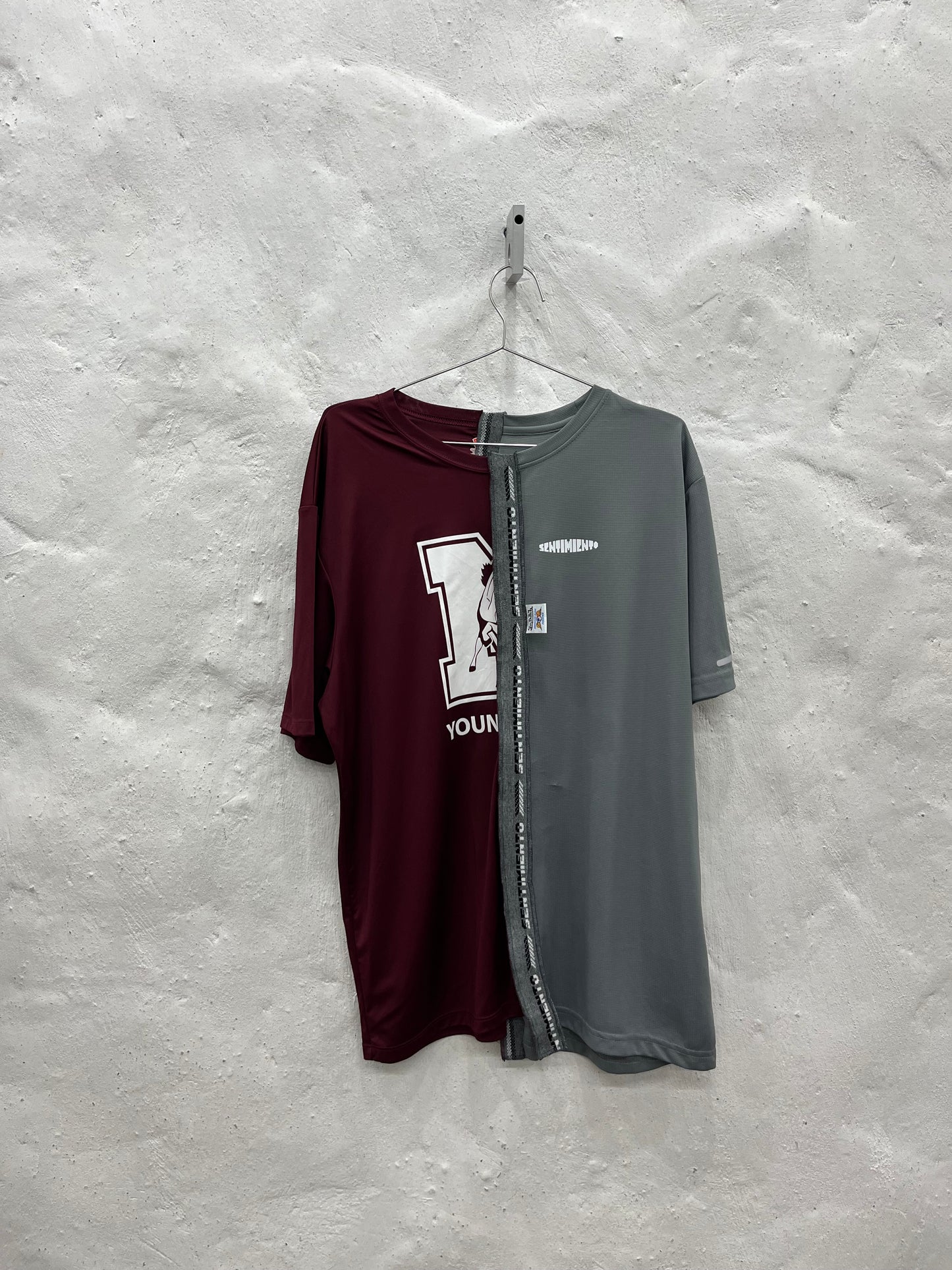 Split Jersey Vino + Gris