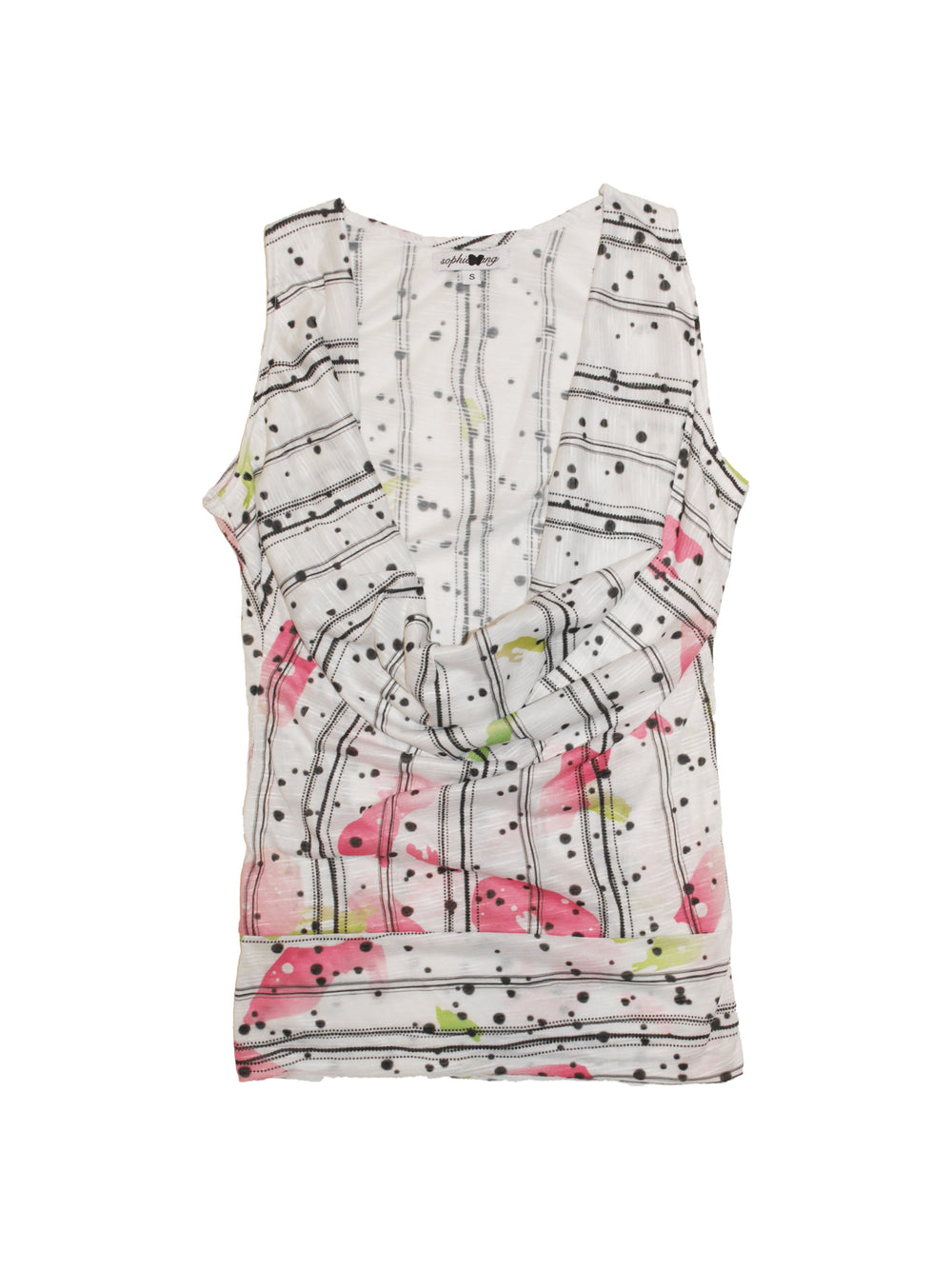 Printed Cowl Neck Top