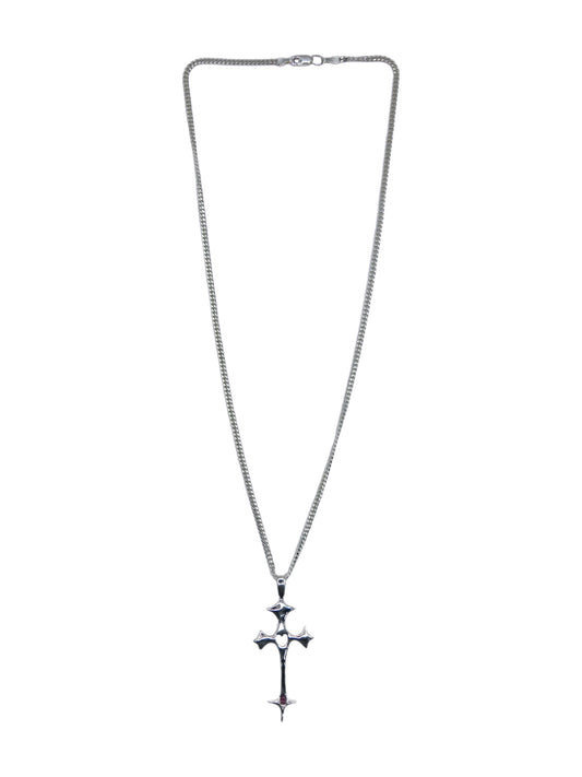 Small Pink Cross Necklace