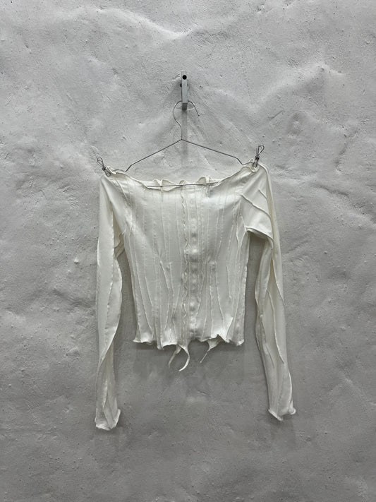 Cream Long Sleeve Scraps Top