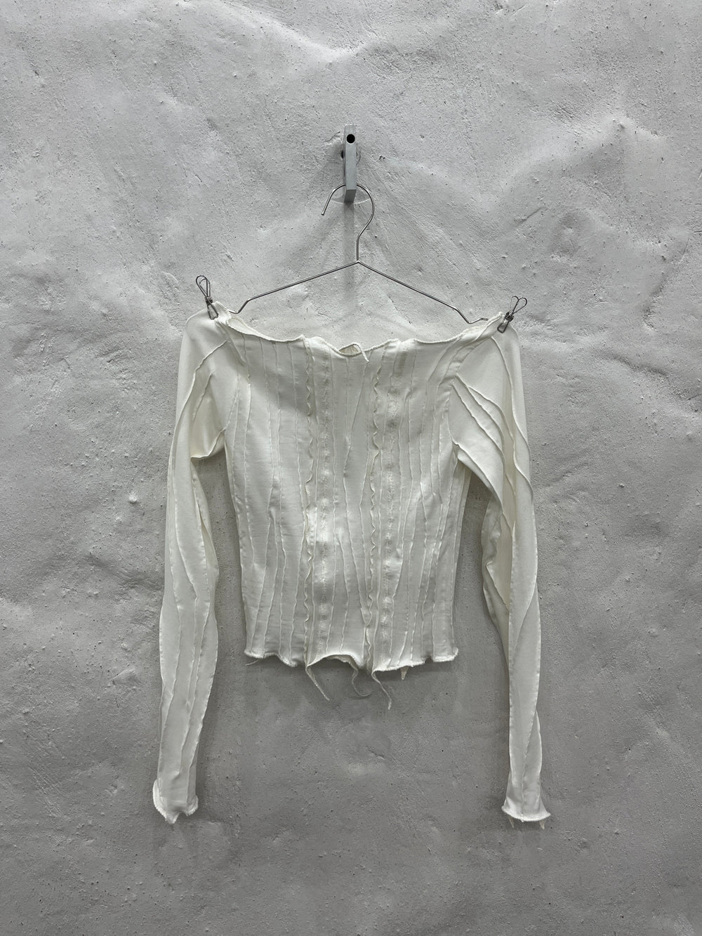 Cream Long Sleeve Scraps Top