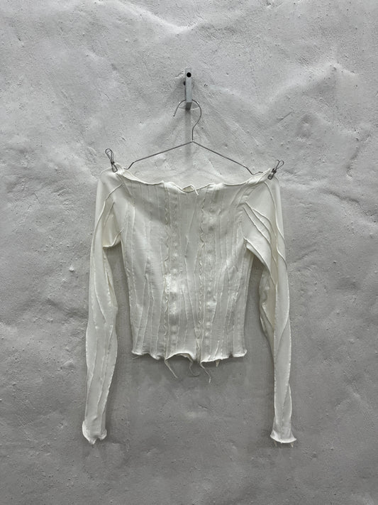 Cream Long Sleeve Scraps Top