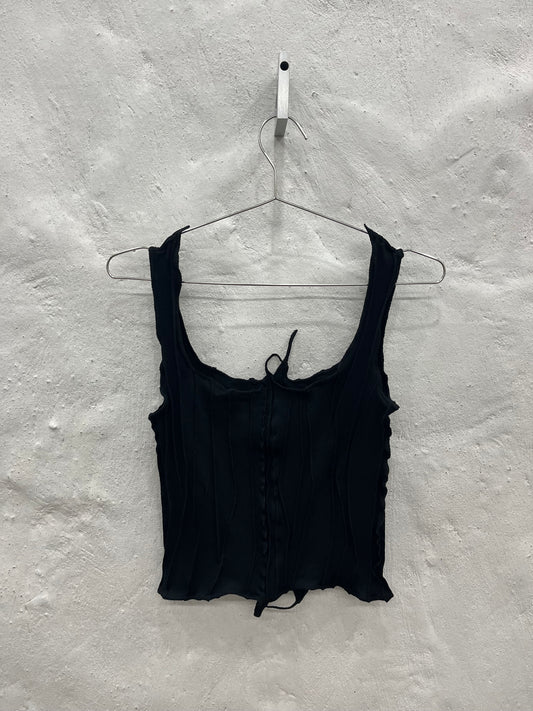 Black Scraps Tank Top