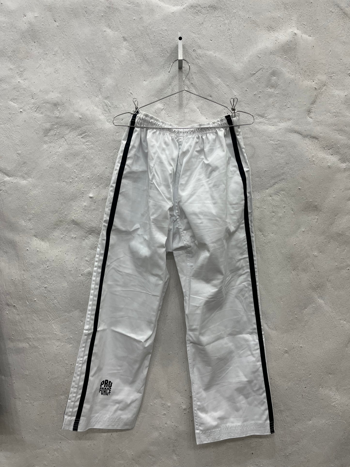 White and Black Striped Demo Pants