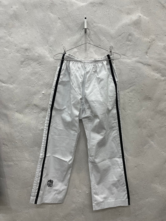 White and Black Striped Demo Pants