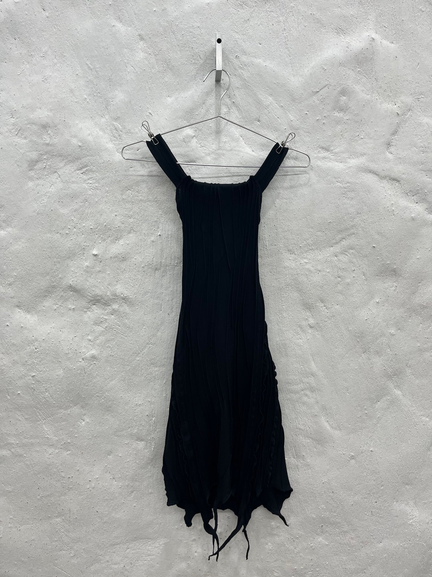 Black Scraps Neck Dress