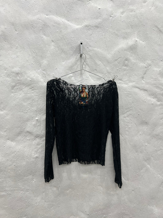 Black Lace Long Sleeve Top