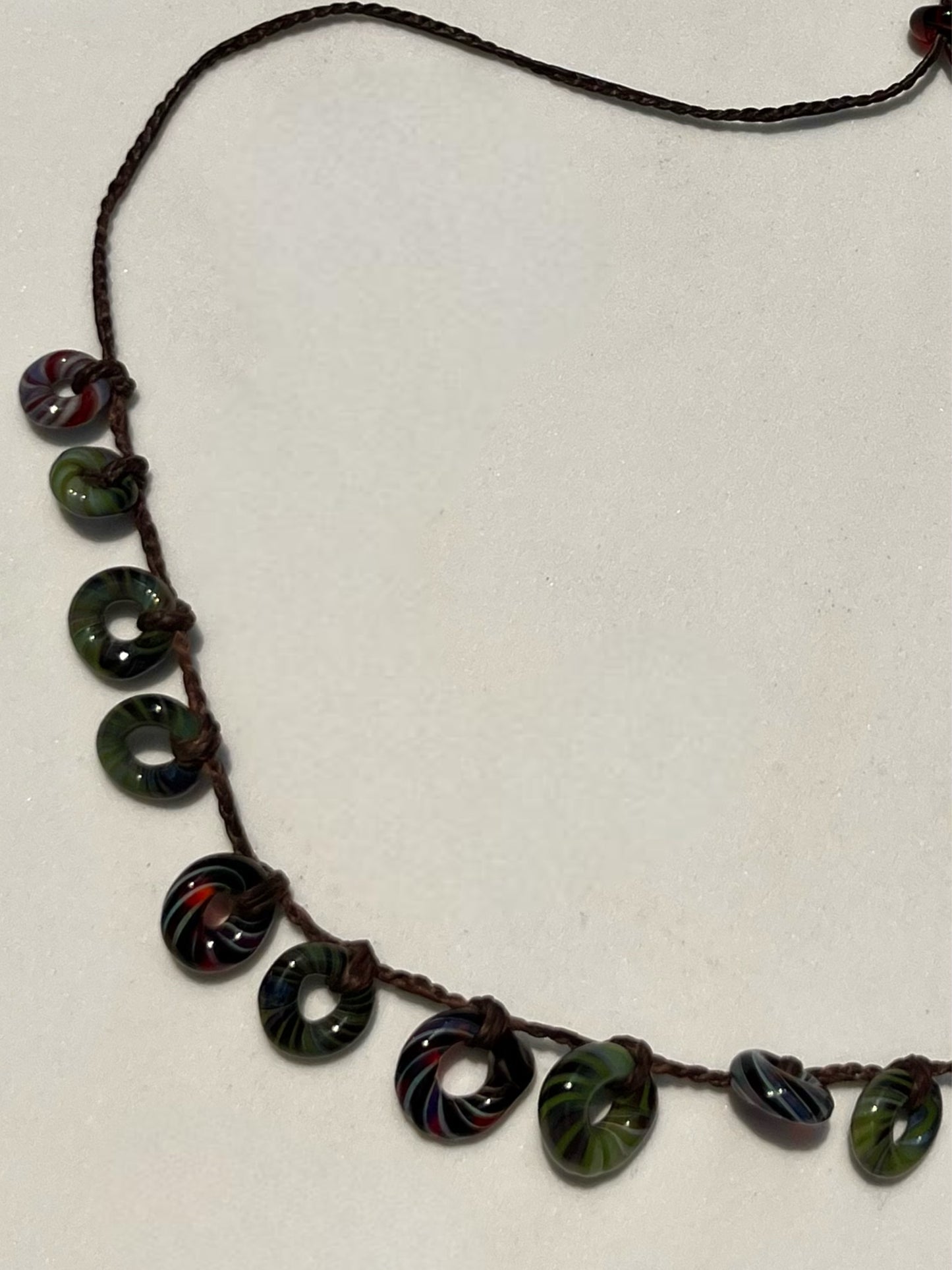 Green Donuts Brown Necklace