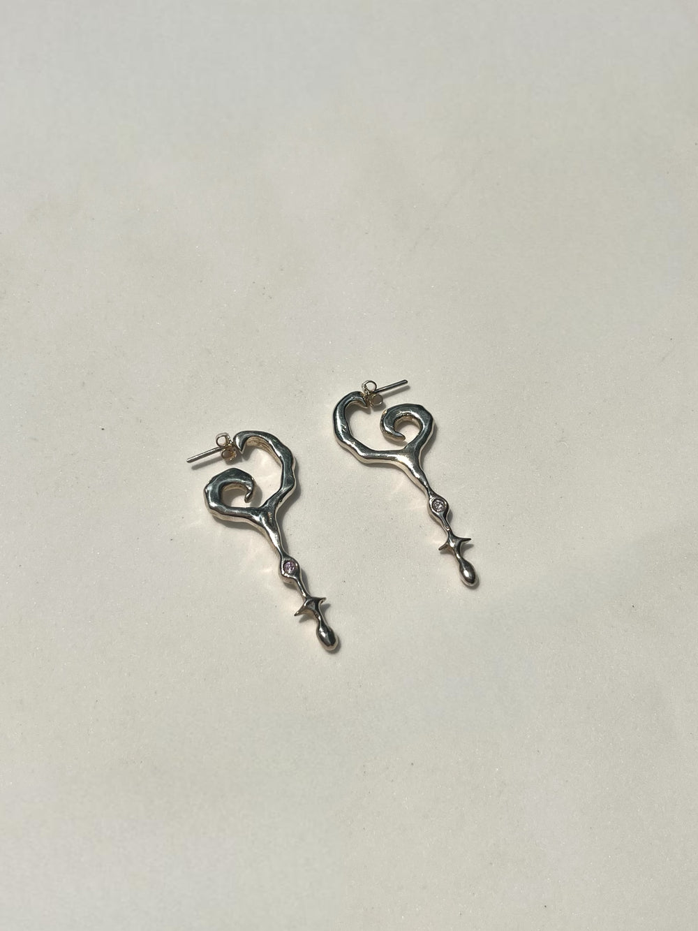 Small Key Earrings - Silver