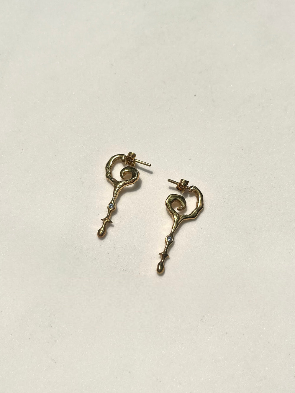 Small Key Earrings - Gold Plated