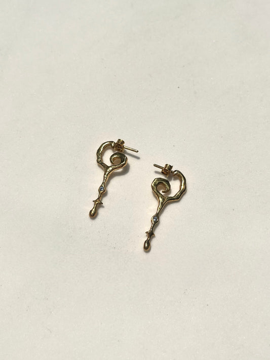 Small Key Earrings - Gold Plated