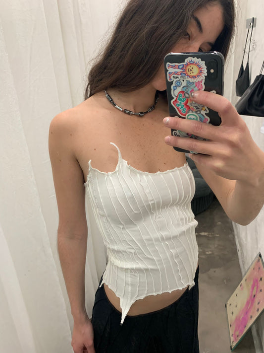 Cream Scraps Corset Top