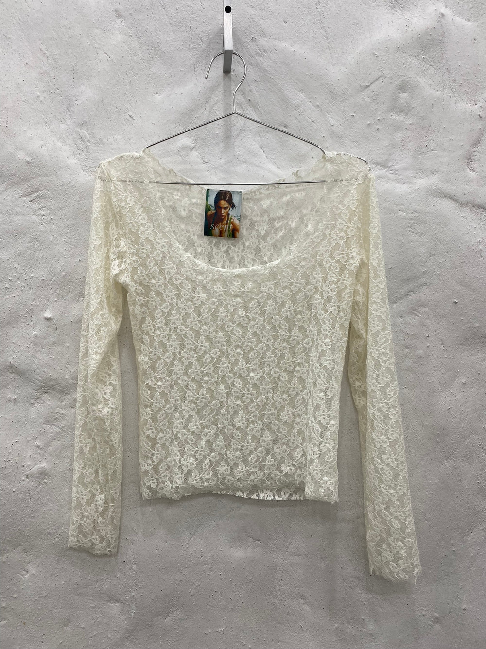 White Lace Long Sleeve Top